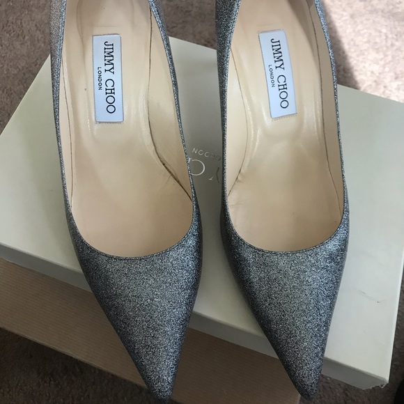 Jimmy Choo Shoes - Jimmy choo Romu Glitter Pump Silver 39.5